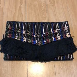 BNWT! Stella Dot clutch with black fringe